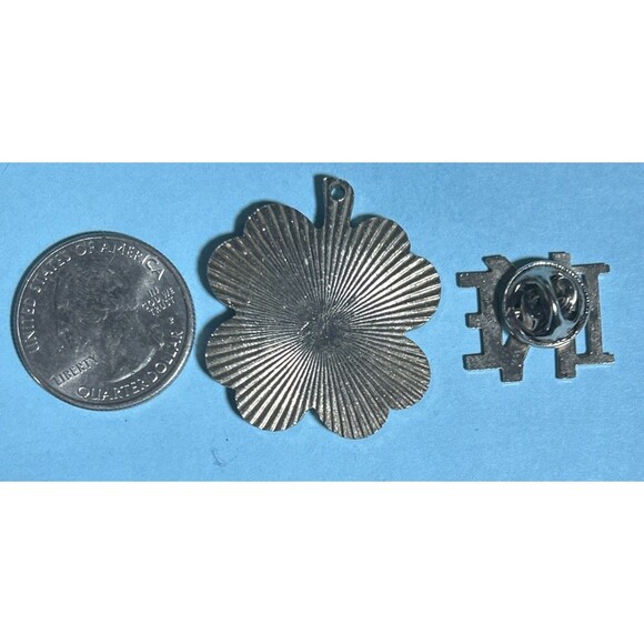 IKE Eisenhower Silver-Tone Pin and Gold-tone Charm 2 Political Collectibles - Picture 2 of 2